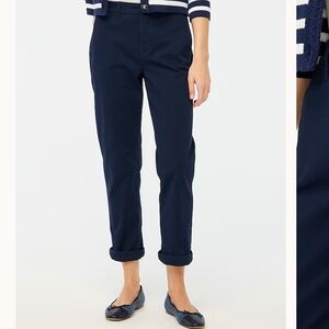 NWT J. CREW SIZE 10 petite high-rise girlfriend chino pant PANTS NAVY BLUE